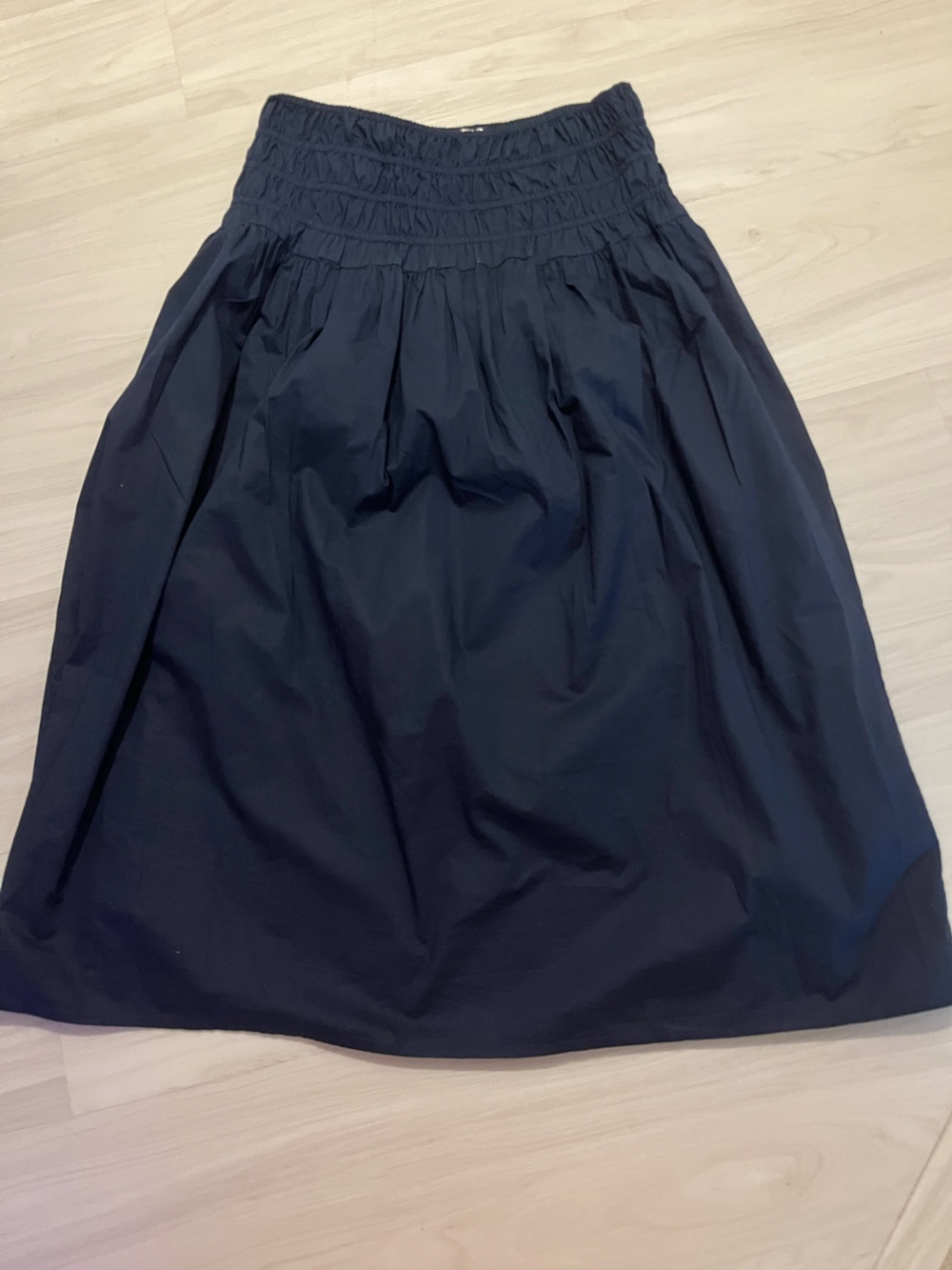 Women's Navy Maxi Skirt with Smocked /Elastic Waist